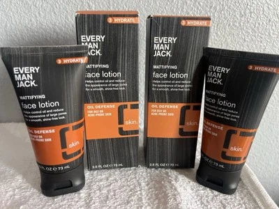 2X Every Man Jack Mattifying Face Lotion Oil Defense-73ml/2.5 oz-New In Box - Image 1 of 3