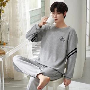 Men's Long Sleeve Cotton Pyjamas Casual Clothing Set L-3XL Cool - Picture 1 of 37