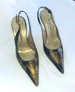 RARE..MARINO FABIANI Women Bronze Slingbacks Shoes Size: Euro 35..US 4 - Picture 1 of 8