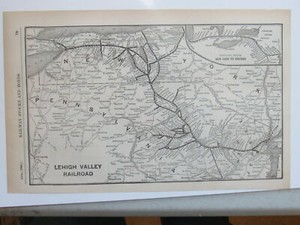 Original map of the Lehigh Valley Railroad ~ 1906