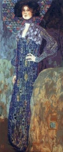 GUSTAV KLIMT "EMILIE FLÖGE" Floege Needlepoint Tramme Tapestry Kit 17.5 x 42.25" - Picture 1 of 7