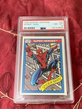 1990 Marvel Universe SPIDER-MAN #29 Super Heros ~ PSA 8 MINT