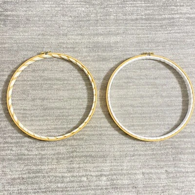 2 Vintage Wooden 10” Needlepoint Embroidery Hoop Needlework Crafts Frame Taiwan - Image 1 of 4