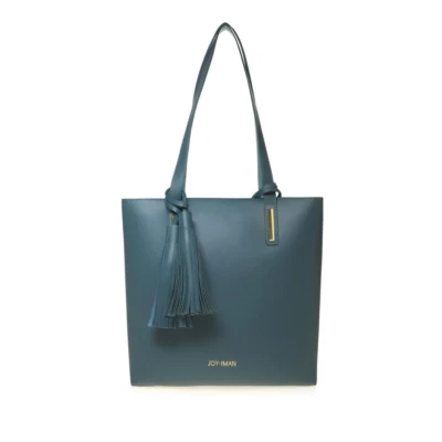 JOY & IMAN Tassel Chic Leather Handbag and Leather Wristlet , Jade , Medium - Image 1 of 4