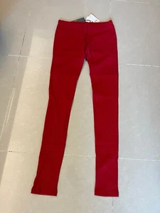 RRP £195 adidas Y-3 by Yohji Yamamoto Women Red Stretch Leggings Pant Size S - Picture 1 of 11