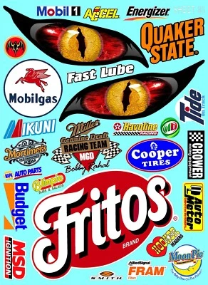 CLEAR VINYL RACING Sticker Racing SHEET 86-R/C MODEL Die-cut -Decals 1/12-1/10 - Image 1 of 4