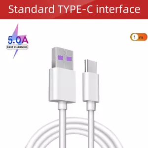 Type C USB Fast Charging Data Sync Cable Lead 5A Charging Cord Rapid Charger 1M - Picture 1 of 12