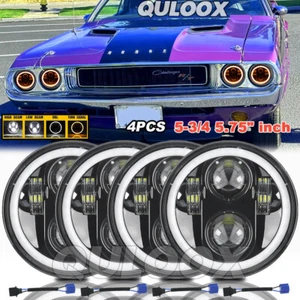 4pcs 5 3/4" 5.75 inch LED Hi/Lo Headlight Lamp For Dodge Challenger 1970-1974 - Picture 1 of 19