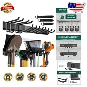 48-Inch Heavy-Duty Wall-Mounted Garage Tool Organizer with 7 Adjustable Hooks - Picture 1 of 9