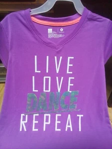 Woman's S/Sleeve Top Size L 14 1/2-16 1/2 PLUS "LIVE.. LOVE..DANCE. NWT - Picture 1 of 6