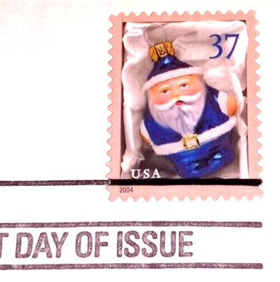 Christmas - Santa Ornament - 2004 22kt Golden Replica Stamps - Gold Replicas - Image 1 of 4