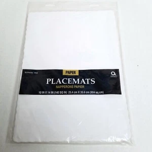 Paper Placemats White 50 Pack NEW 10x14 Disposable Party Event Entertaining - Picture 1 of 4