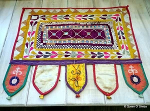 Ceremonial Bordado Toran Gujarat Siglo XX Vintage - Imagen 1 de 6