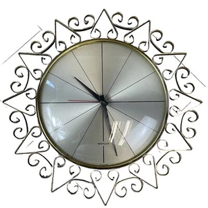 Vintage Westclox Wall Clock Made In Scotland Brass Surround Modern Style Face - Picture 1 of 8