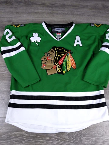 Chicago Blackhawks Keith Green Jersey #2 St. Patrick's Day Logo Size 50 Cover