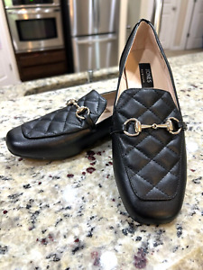 Jones New York Finan Horsebit Soft Quilted Black Slip On Loafer Womens Size 7