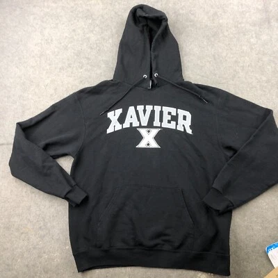 Sudadera con Capucha Xavier Musketeers Para Hombre Grande Negra Deletreada Gráfica Manga Corta NCAA Foto 1 de 4