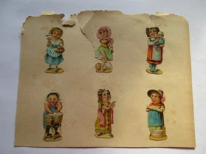 6 kleine alte Präge Oblaten Glanzbild Frauen um 1900 ca. 5,5 cm - Bild 1 von 3