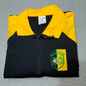Brazil National Soccer Team Jersey Men Extra Large Brasil Pierim Embroidered Zip - Picture 1 of 18