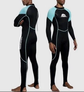 Neu ohne Etikett Neopskin Neoprenanzug für Damen und Herren zum Ganzkörpertauchen, Gr. XL schwarz/blau - Bild 1 von 11