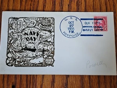 1935 Our First Navy Day USS Porpoise Cachet  C.W. Rickell NAUTILUS NARWHAL  - Image 1 of 4