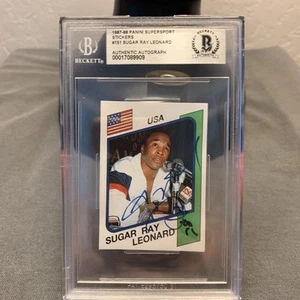 1987-88 Panini Supersport Stickers Sugar Ray Leonard Authentic Autograph - Picture 1 of 5