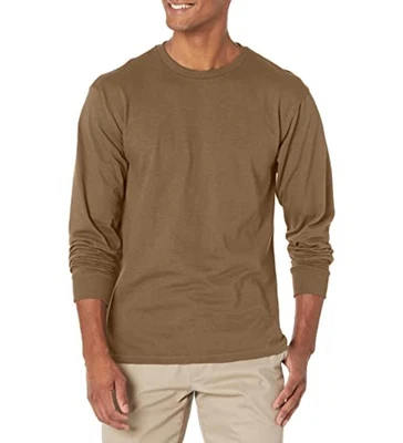 Soffe Long Sleeve Cotton Tee in Coyote Brown Size M - Image 1 of 4