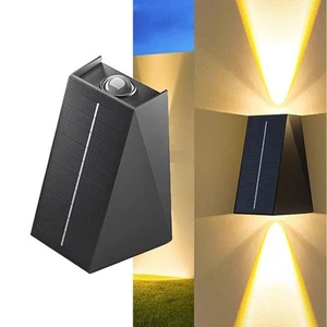 Solar Lights Decorative Up Down Outdoor Wall Sconce Light Flood Lights Dusk t... - Picture 1 of 6