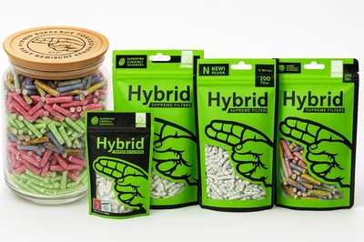 Hybrid Supreme Filters 250 - 1000 Aktivkohlefilter | Weiß & Bunt | Glas & Beutel