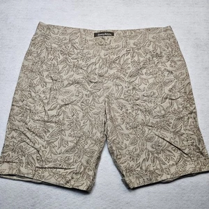 Tommy Bahama Womens Bermuda Shorts Beige Floral Print Golf Pickleball - Picture 1 of 9