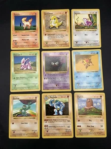 Vintage Pokémon Card Lot Base Set Shadowless 1999 WOTC MP/HP - Picture 1 of 20