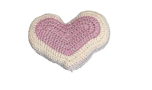 NEW throw pillow crochet heart handmade approximately 6 inches mini small - Picture 1 of 3