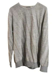 SOL Baby Alpaca Sweater Men’s 2XL Beige Gray Long Sleeve Crew Neck - Picture 1 of 9