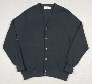 Vintage The Fox Collection Cardigan Sweater Size L Regular 42-44 Black Knit - Picture 1 of 9