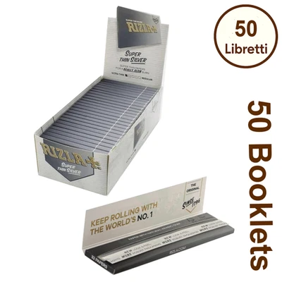 Cartine Rizla Silver Corte – 50 Libretti Rolling Papers Ultra Sottili - Image 1 of 3