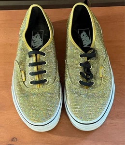 VANS Glitter Gold Micro Dots Shoes Men's US 6; Women's US 7.5 Sparkly! - Picture 1 of 12