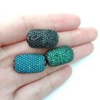 14x22mm gunmetal  gold plated Cz micro pave Rectangle loose beads