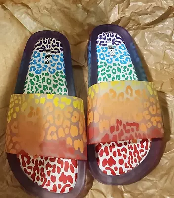 Rainbow JELLY Slide Sandal Size 7 DOLL'S KILL Scented Slip On NEW - Image 1 of 4