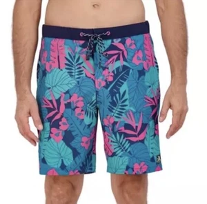 Traje de baño floral ZeroXposur para hombre baúles traje de baño forro cintura a presión natación nuevo L - Imagen 1 de 3
