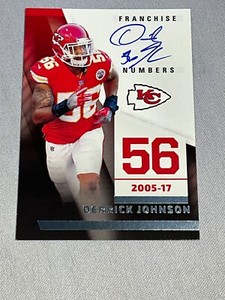 2022 PANINI SCORE DERRICK JOHNSON FRANCHISE NUMBERS ON-CARD AUTO #FN-DJ CHIEFS