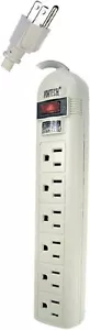 6 Outlet Power Cord POWTECH T-Type Connectors Safety Circuit Breaker (9") 1.5 Ft - Picture 1 of 2
