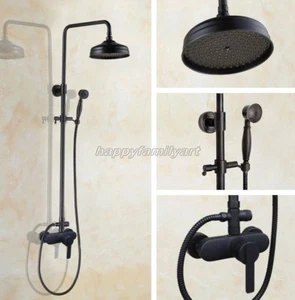 Black Oil Rubbed Brass Bathroom Rainfall Shower Faucet Set Mixer Tap yhg151 - Picture 1 of 8