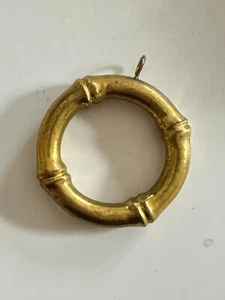 Kravet Rattan Curtain Rings w/ Eyelet - Empress Gold (set of 7 rings) - Picture 1 of 5