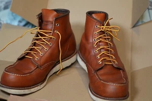 Red Wing Shoes Classic Moc Toe Boots 875 Oro Legacy 10.5EE + Leather Protector - Picture 1 of 21