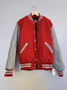 Vintage Holloway USA Red/Gray Wool Varsity Letterman Jacket Mens Size Medium NWT - Picture 1 of 10
