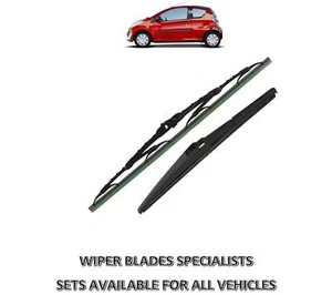 FRONT AND REAR WIPER BLADES SET FITS CITROEN C1 2005 - 2014 - Picture 1 of 9