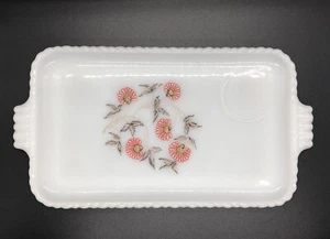 Fire King Fleurette Milk Glass Snack Tray Plates Set of 8 Vintage Flower Vintage - Picture 1 of 9