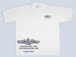 US Navy Submarine Insignia Dolphins Polo Shirt IHRE WAHL und personalisiert - Bild 1 von 1