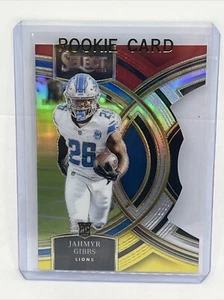 2023 Select-Jahmyr Gibbs-Premier Level-Red &Yellow Prizm Die Cut-Lions - Bild 1 von 2