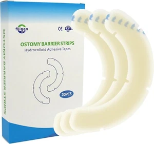 20 PCS Elastic Ostomy Barrier Strips, Medical Hydrocolloid Waterproof Adhesive - Picture 1 of 7